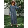 image:imageEkouaer Womens Long Sleeve Nightgown Full Length Sleepwear Long Sleepshirts Henley Sleep DressAanavy Flowers