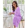 image:imageEkouaer Womens Long Sleeve Nightgown Full Length Sleepwear Long Sleepshirts Henley Sleep DressAapurple