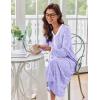 image:imageEkouaer Womens Long Sleeve Nightgown Full Length Sleepwear Long Sleepshirts Henley Sleep DressAapurple Flowers