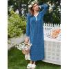 image:imageEkouaer Womens Long Sleeve Nightgown Full Length Sleepwear Long Sleepshirts Henley Sleep DressAblue Dog Footprints