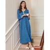 image:imageEkouaer Womens Long Sleeve Nightgown Full Length Sleepwear Long Sleepshirts Henley Sleep DressAblue Dog Footprints