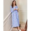 image:imageEkouaer Womens Long Sleeve Nightgown Full Length Sleepwear Long Sleepshirts Henley Sleep DressAblue Pigeon