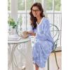 image:imageEkouaer Womens Long Sleeve Nightgown Full Length Sleepwear Long Sleepshirts Henley Sleep DressAblue Pigeon