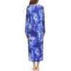 image:imageEkouaer Womens Long Sleeve Nightgown Full Length Sleepwear Long Sleepshirts Henley Sleep DressAblue Tiedye