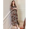 image:imageEkouaer Womens Long Sleeve Nightgown Full Length Sleepwear Long Sleepshirts Henley Sleep DressAbrown Leopard Print