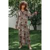 image:imageEkouaer Womens Long Sleeve Nightgown Full Length Sleepwear Long Sleepshirts Henley Sleep DressAbrown Leopard Print