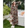 image:imageEkouaer Womens Long Sleeve Nightgown Full Length Sleepwear Long Sleepshirts Henley Sleep DressAbrown Leopard Print