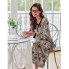 image:imageEkouaer Womens Long Sleeve Nightgown Full Length Sleepwear Long Sleepshirts Henley Sleep DressAbrown Leopard Print