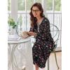 image:imageEkouaer Womens Long Sleeve Nightgown Full Length Sleepwear Long Sleepshirts Henley Sleep DressBbbutterfly