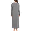 image:imageEkouaer Womens Long Sleeve Nightgown Full Length Sleepwear Long Sleepshirts Henley Sleep DressBdark Grey