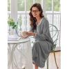 image:imageEkouaer Womens Long Sleeve Nightgown Full Length Sleepwear Long Sleepshirts Henley Sleep DressBdark Grey