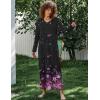 image:imageEkouaer Womens Long Sleeve Nightgown Full Length Sleepwear Long Sleepshirts Henley Sleep DressBlack Sakura