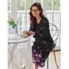 image:imageEkouaer Womens Long Sleeve Nightgown Full Length Sleepwear Long Sleepshirts Henley Sleep DressBlack Sakura