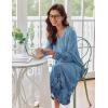 image:imageEkouaer Womens Long Sleeve Nightgown Full Length Sleepwear Long Sleepshirts Henley Sleep DressBlue Ink Flower