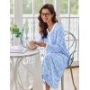 image:imageEkouaer Womens Long Sleeve Nightgown Full Length Sleepwear Long Sleepshirts Henley Sleep DressBlue Leaves