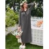 image:imageEkouaer Womens Long Sleeve Nightgown Full Length Sleepwear Long Sleepshirts Henley Sleep DressBmedium Grey