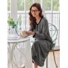 image:imageEkouaer Womens Long Sleeve Nightgown Full Length Sleepwear Long Sleepshirts Henley Sleep DressBmedium Grey