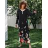 image:imageEkouaer Womens Long Sleeve Nightgown Full Length Sleepwear Long Sleepshirts Henley Sleep DressCacolored Flowers