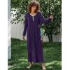 image:imageEkouaer Womens Long Sleeve Nightgown Full Length Sleepwear Long Sleepshirts Henley Sleep DressDark Purple
