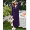 image:imageEkouaer Womens Long Sleeve Nightgown Full Length Sleepwear Long Sleepshirts Henley Sleep DressDark Purple