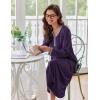 image:imageEkouaer Womens Long Sleeve Nightgown Full Length Sleepwear Long Sleepshirts Henley Sleep DressDark Purple