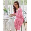 image:imageEkouaer Womens Long Sleeve Nightgown Full Length Sleepwear Long Sleepshirts Henley Sleep DressPink