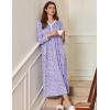 image:imageEkouaer Womens Long Sleeve Nightgown Full Length Sleepwear Long Sleepshirts Henley Sleep DressPurple Floral