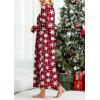image:imageEkouaer Womens Long Sleeve Nightgown Full Length Sleepwear Long Sleepshirts Henley Sleep DressZred Snowflake