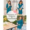 image:imageEkouaer Womens Nightgown Long Sleeve Nightshirt Button Down Sleepshirt Boyfriend Sleepwear Pajama Dress SXXLBlue Green