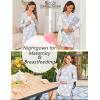 image:imageEkouaer Womens Nightgown Long Sleeve Nightshirt Button Down Sleepshirt Boyfriend Sleepwear Pajama Dress SXXLGray Star