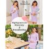 image:imageEkouaer Womens Nightgown Long Sleeve Nightshirt Button Down Sleepshirt Boyfriend Sleepwear Pajama Dress SXXLLavender