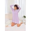 image:imageEkouaer Womens Nightgown Long Sleeve Nightshirt Button Down Sleepshirt Boyfriend Sleepwear Pajama Dress SXXLLavender
