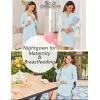 image:imageEkouaer Womens Nightgown Long Sleeve Nightshirt Button Down Sleepshirt Boyfriend Sleepwear Pajama Dress SXXLLight Blue