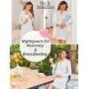 image:imageEkouaer Womens Nightgown Long Sleeve Nightshirt Button Down Sleepshirt Boyfriend Sleepwear Pajama Dress SXXLLight Grey