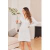 image:imageEkouaer Womens Nightgown Long Sleeve Nightshirt Button Down Sleepshirt Boyfriend Sleepwear Pajama Dress SXXLLight Grey