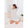 image:imageEkouaer Womens Nightgown Long Sleeve Nightshirt Button Down Sleepshirt Boyfriend Sleepwear Pajama Dress SXXLLight Grey
