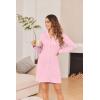 image:imageEkouaer Womens Nightgown Long Sleeve Nightshirt Button Down Sleepshirt Boyfriend Sleepwear Pajama Dress SXXLMisty Rose
