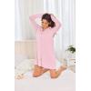 image:imageEkouaer Womens Nightgown Long Sleeve Nightshirt Button Down Sleepshirt Boyfriend Sleepwear Pajama Dress SXXLMisty Rose