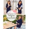image:imageEkouaer Womens Nightgown Long Sleeve Nightshirt Button Down Sleepshirt Boyfriend Sleepwear Pajama Dress SXXLNavy Blue2