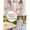 image:imageEkouaer Womens Nightgown Long Sleeve Nightshirt Button Down Sleepshirt Boyfriend Sleepwear Pajama Dress SXXLStripe