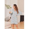 image:imageEkouaer Womens Nightgown Long Sleeve Nightshirt Button Down Sleepshirt Boyfriend Sleepwear Pajama Dress SXXLStripe