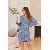 image:imageEkouaer Womens Nightgown Long Sleeve Nightshirt Button Down Sleepshirt Boyfriend Sleepwear Pajama Dress SXXLTeddy Moon