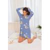 image:imageEkouaer Womens Nightgown Long Sleeve Nightshirt Button Down Sleepshirt Boyfriend Sleepwear Pajama Dress SXXLTeddy Moon