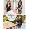 image:imageEkouaer Womens Nightgown Long Sleeve Nightshirt Button Down Sleepshirt Boyfriend Sleepwear Pajama Dress SXXLWhite Butterfly