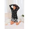 image:imageEkouaer Womens Nightgown Long Sleeve Nightshirt Button Down Sleepshirt Boyfriend Sleepwear Pajama Dress SXXLWhite Butterfly