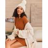 image:imageEkouaer Womens Nightgown Long Sleeve Ribbed Knit Nightshirt Round Neck Sleep Shirt Soft Sweater Dress SXXLCaramel