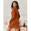 image:imageEkouaer Womens Nightgown Long Sleeve Ribbed Knit Nightshirt Round Neck Sleep Shirt Soft Sweater Dress SXXLCaramel