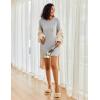image:imageEkouaer Womens Nightgown Long Sleeve Ribbed Knit Nightshirt Round Neck Sleep Shirt Soft Sweater Dress SXXLLight Grey
