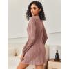 image:imageEkouaer Womens Nightgown Long Sleeve Ribbed Knit Nightshirt Round Neck Sleep Shirt Soft Sweater Dress SXXLMisty Rose