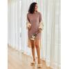 image:imageEkouaer Womens Nightgown Long Sleeve Ribbed Knit Nightshirt Round Neck Sleep Shirt Soft Sweater Dress SXXLMisty Rose